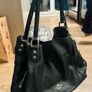 Coach Black Leather Tote Bag